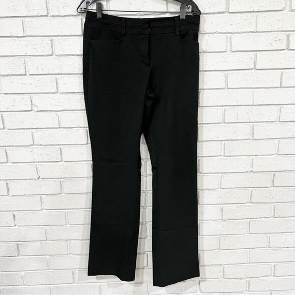 New York & Company 7th Avenue Black Straight Leg Slacks Old Money Sz 8
